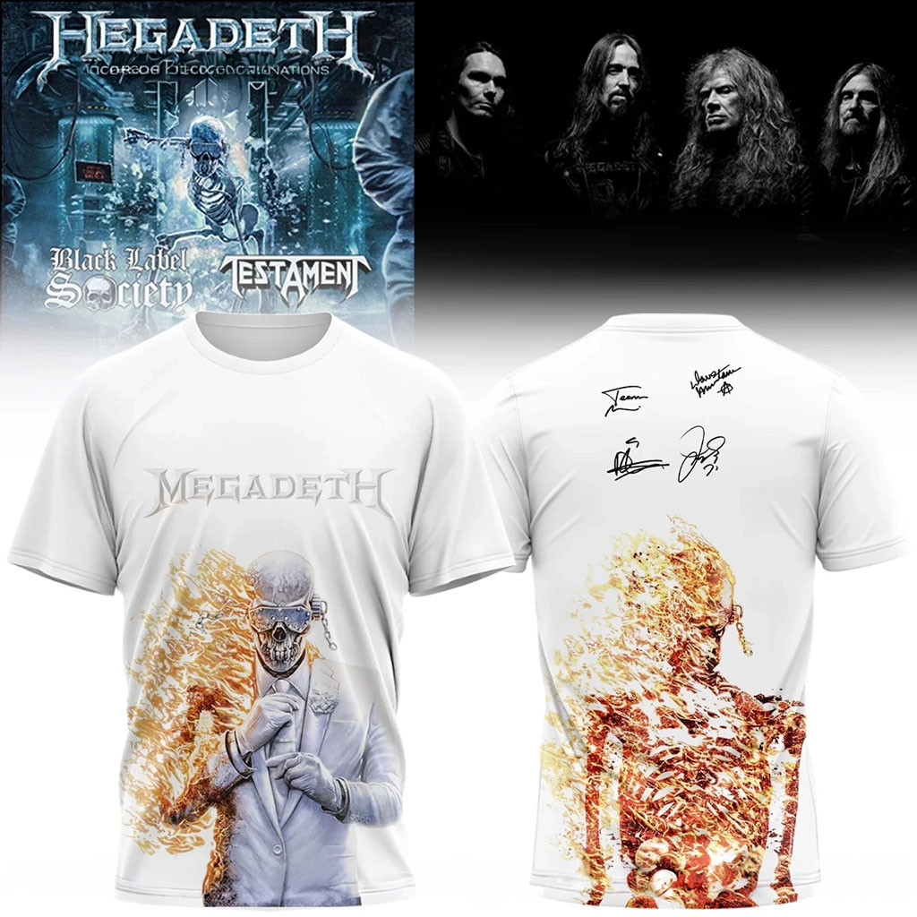 Megadeth Vic Rattlehead Fire T-Shirt Heavy Metal Band Signature Shirt Megadeth Merch Fan Gift Megadeth Vic Rattlehead Fire T-Shirt Heavy Metal Band Signature Shirt Megadeth Merch Fan Gift