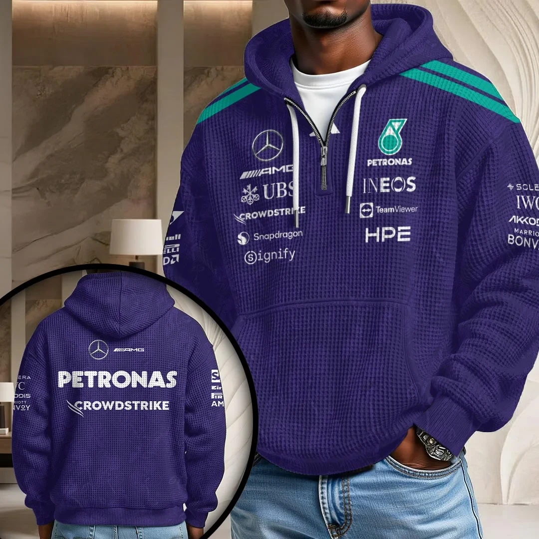 Mercedes AMG Petronas F1 Team Quarter Zip Hoodie Formula 1 Fan Gifts For Husband