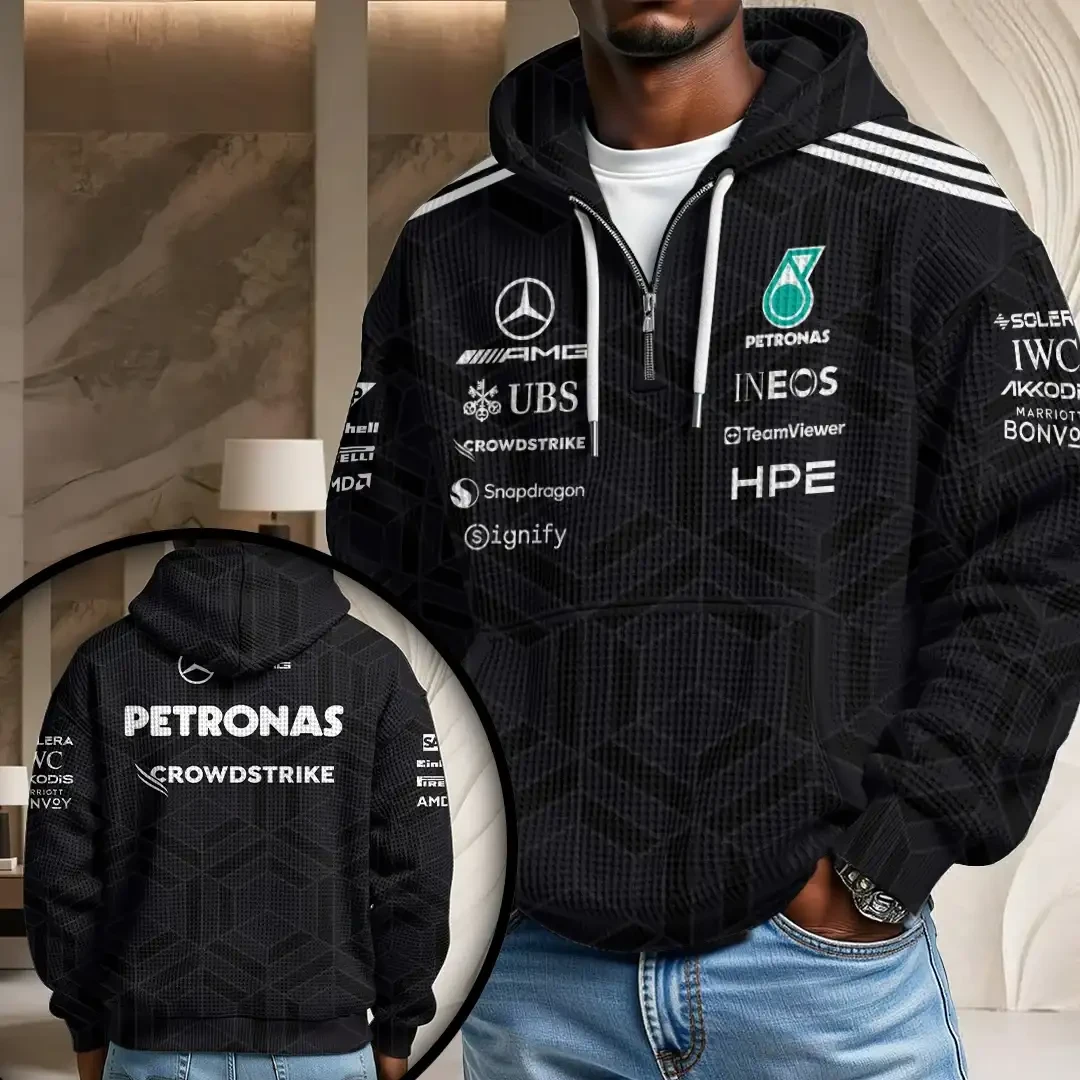 Mercedes AMG Petronas F1 Team Quarter Zip Hoodie Racing Team Apparel Gift For Husband