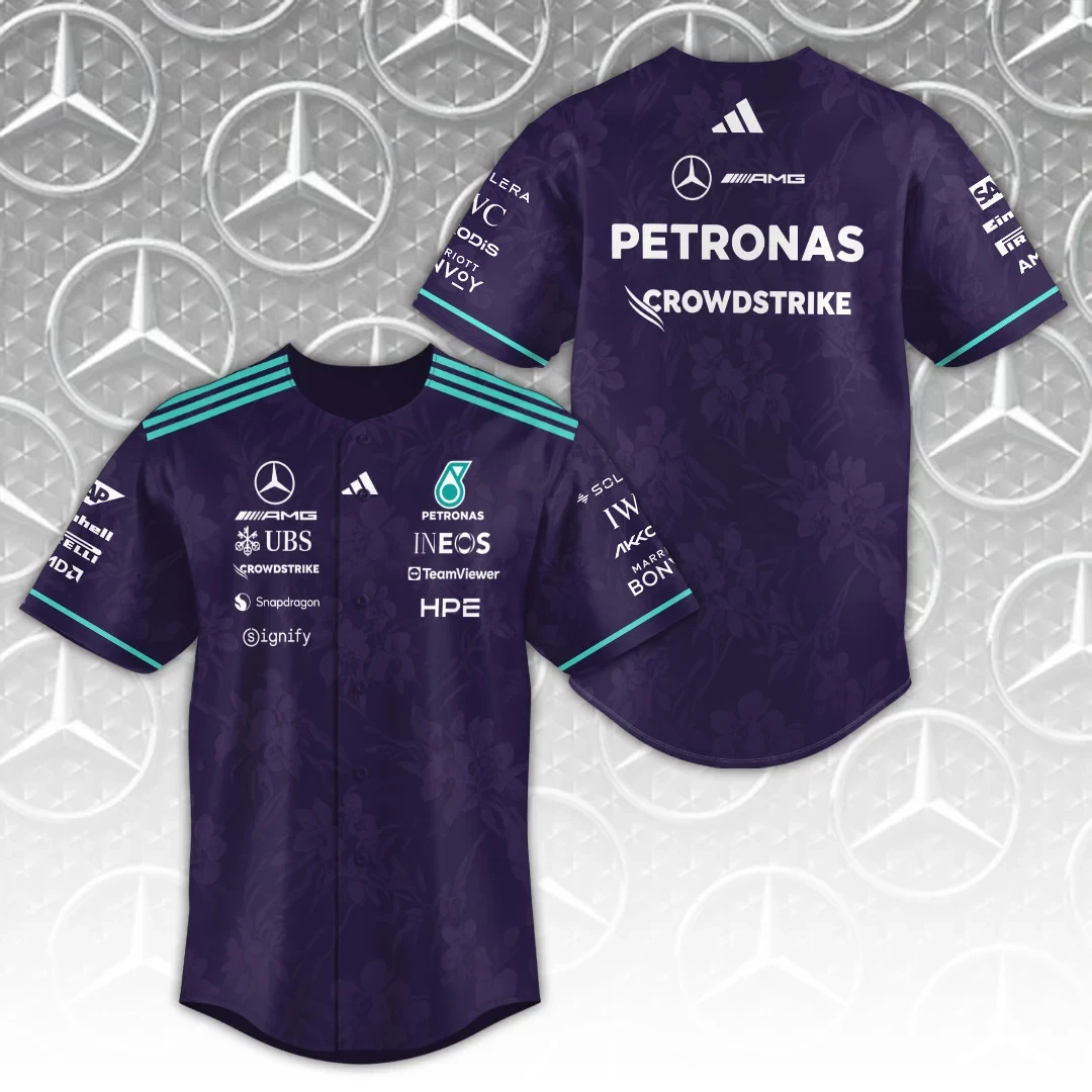 Mercedes AMG Petronas F1 Team Vanda Bloom 2026 Baseball Jersey Best Gifts For Boyfriend