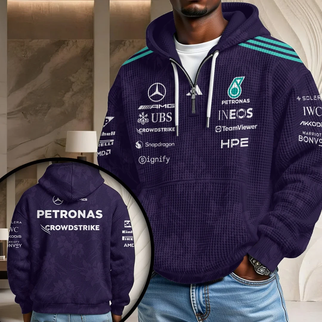 Mercedes AMG Petronas F1 Team Vanda Bloom 2026 Quarter Zip Hoodie Formula 1 Fan Gifts