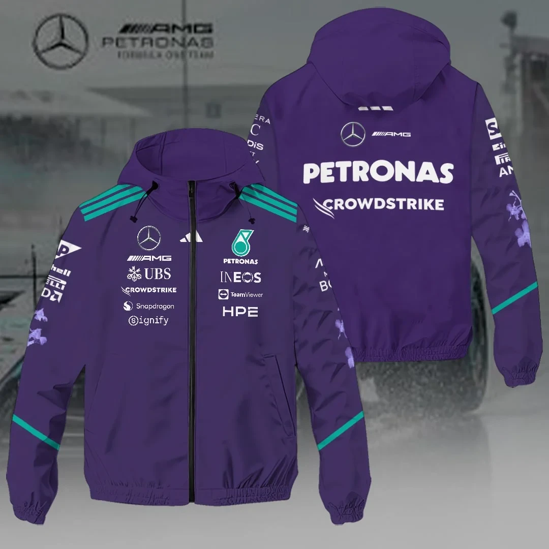 Mercedes AMG Petronas F1 Team Windbreaker Jacket Mercedes AMG F1 Merch Gift for Racing Fans
