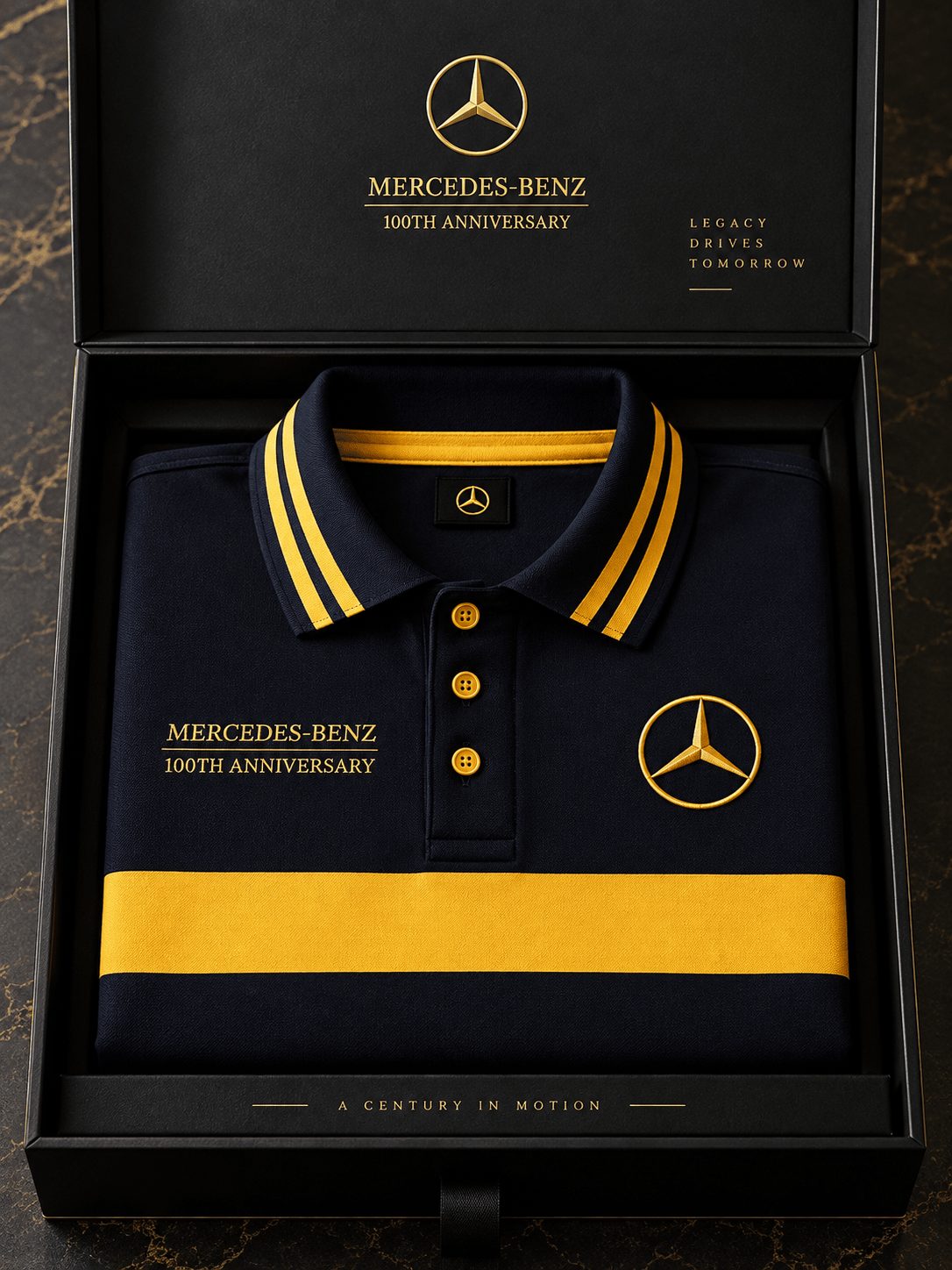 Mercedes Benz 100th Anniversary Splendor Polo Shirt Car Enthusiast Clothing Fathers Gifts