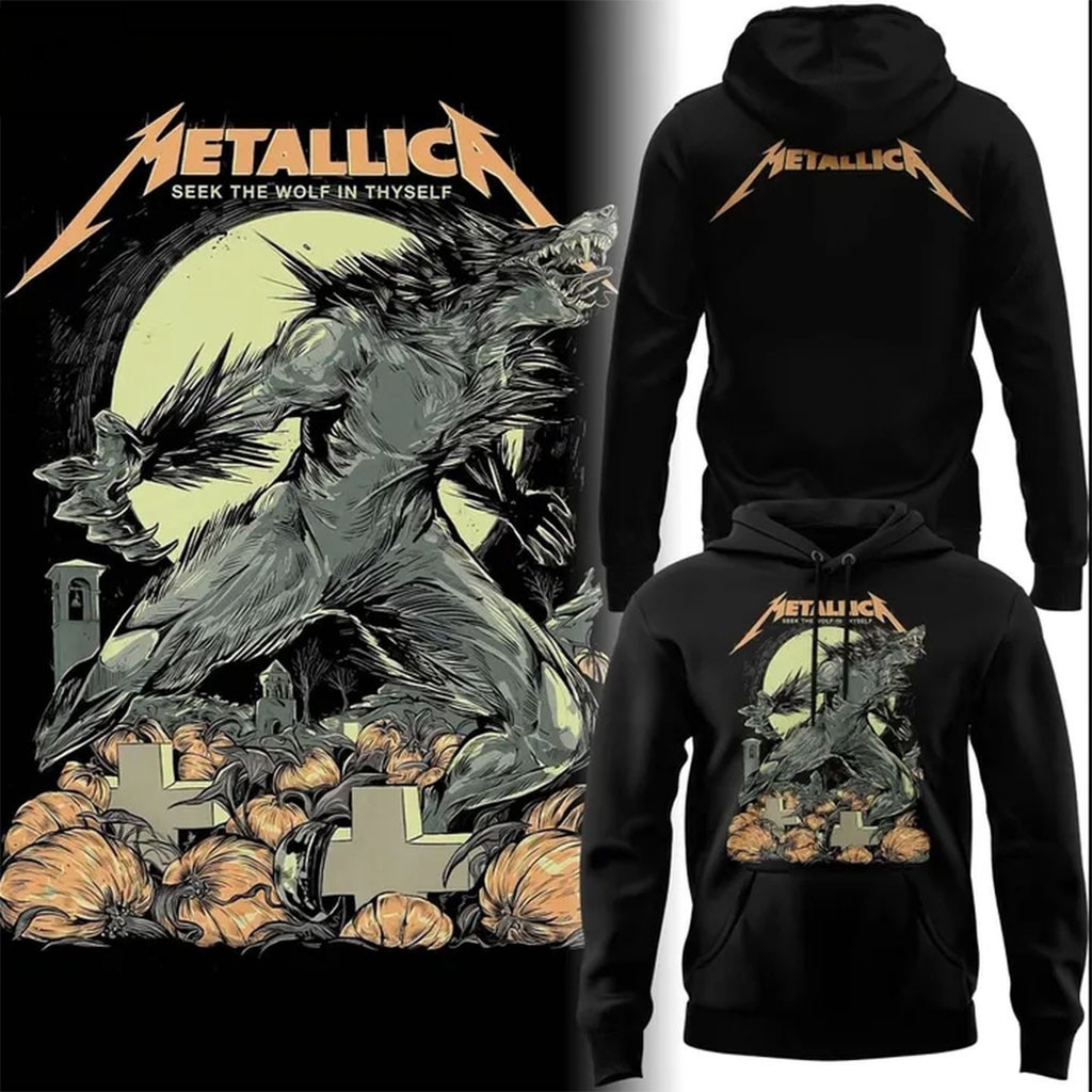 Metallica 2026 Halloween X Wolfskulljack The Werewolf Hoodie Metallica Merch Music Fan Gifts