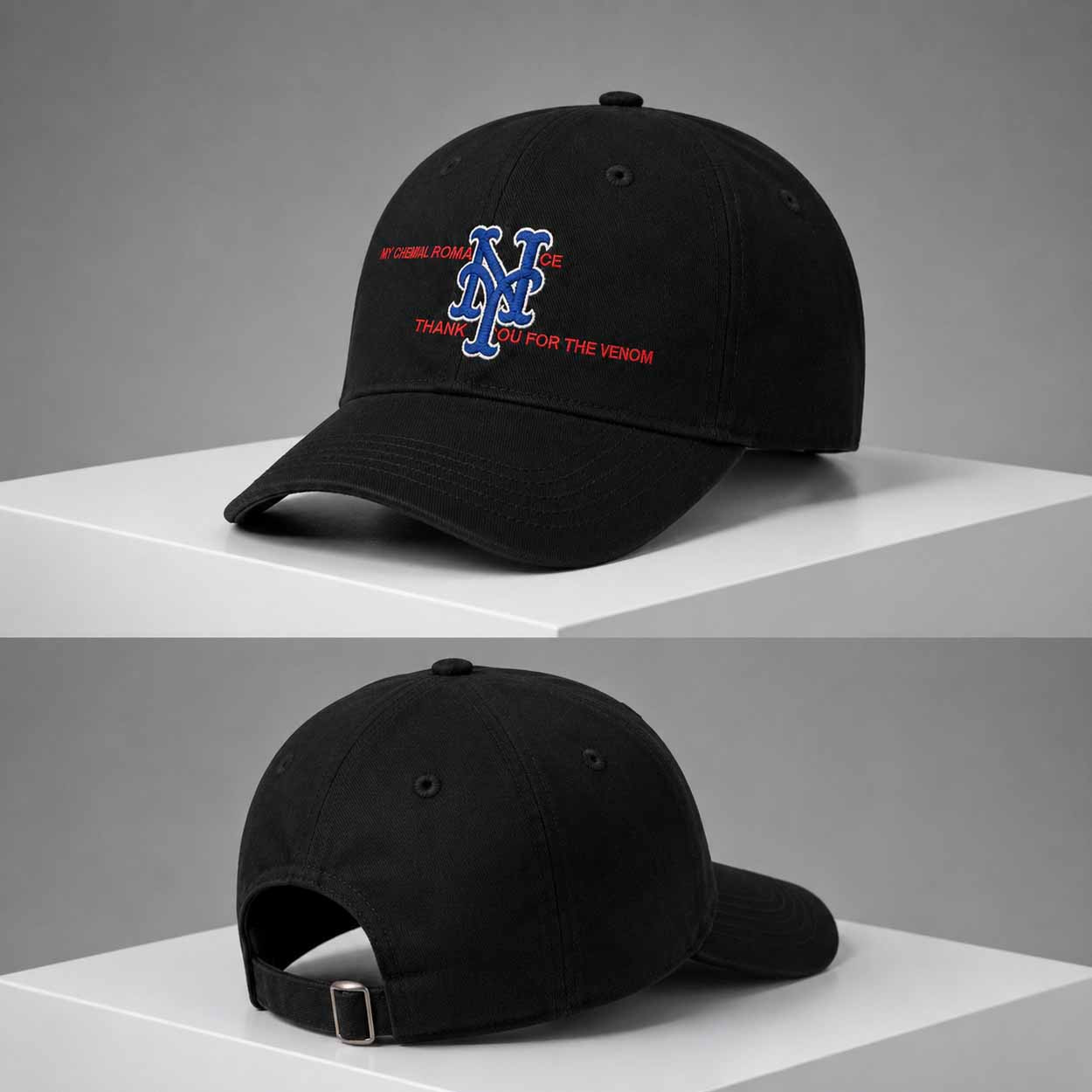 Mets 2026 My Chemical Romance Thank You For The Venom Hat Embroidered New York Mets Merch Mets 2026 My Chemical Romance Thank You For The Venom Hat Embroidered New York Mets Merch