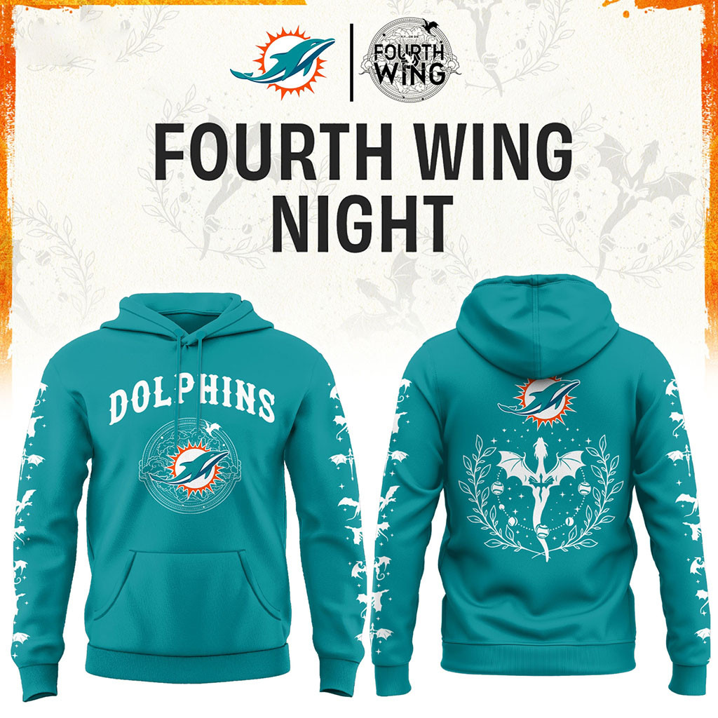 Miami Dolphins Dragon Wing Fantasy Night 2026 Hoodie Miami Dolphins Merch Football Fans Gift
