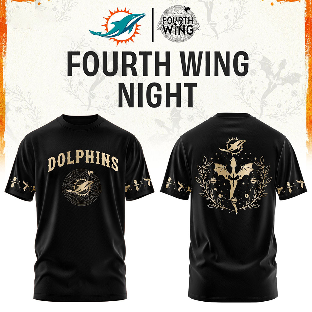Miami Dolphins Dragon Wing Fantasy Night 2026 T-Shirt Black Miami Dolphins Merch Football Gifts