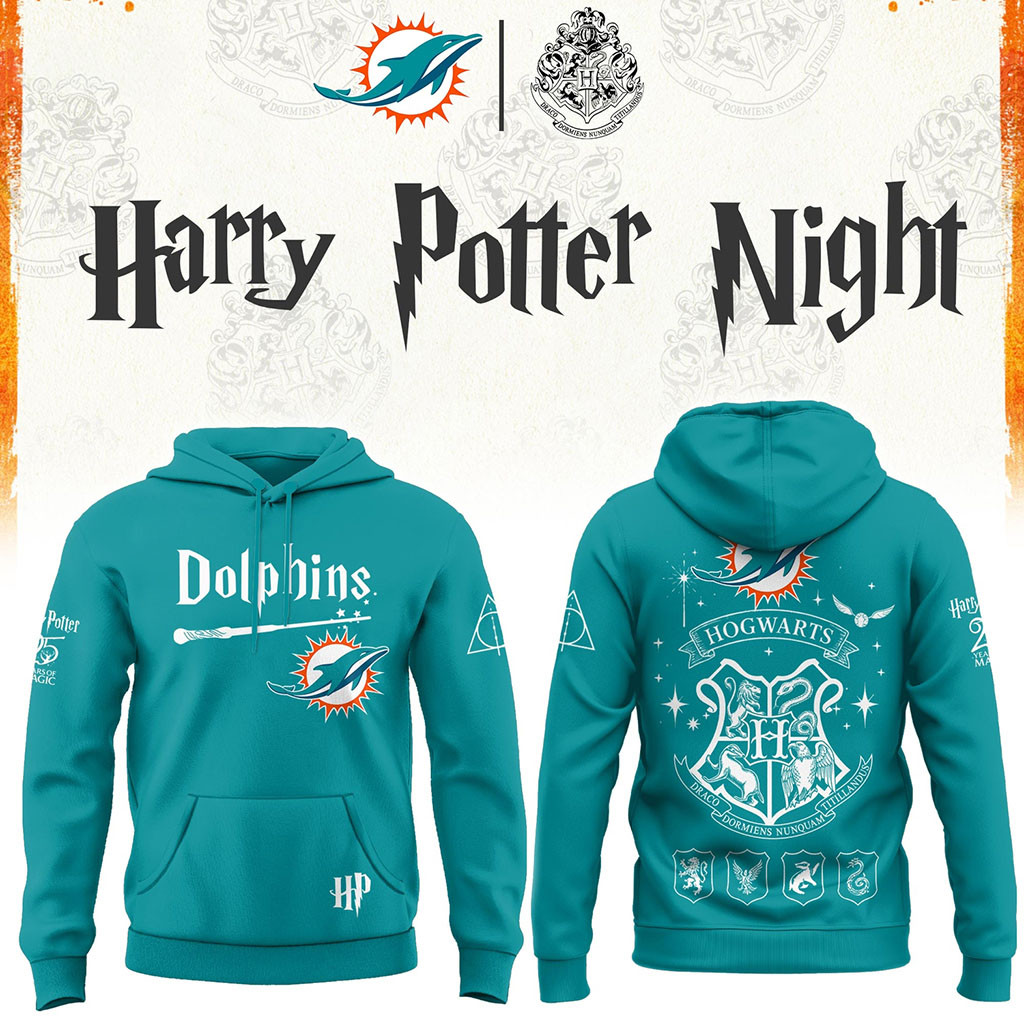 Miami Dolphins Harry Potter 25th Anniversary Hoodie Miami Dolphins Merch Unusual Football Gift