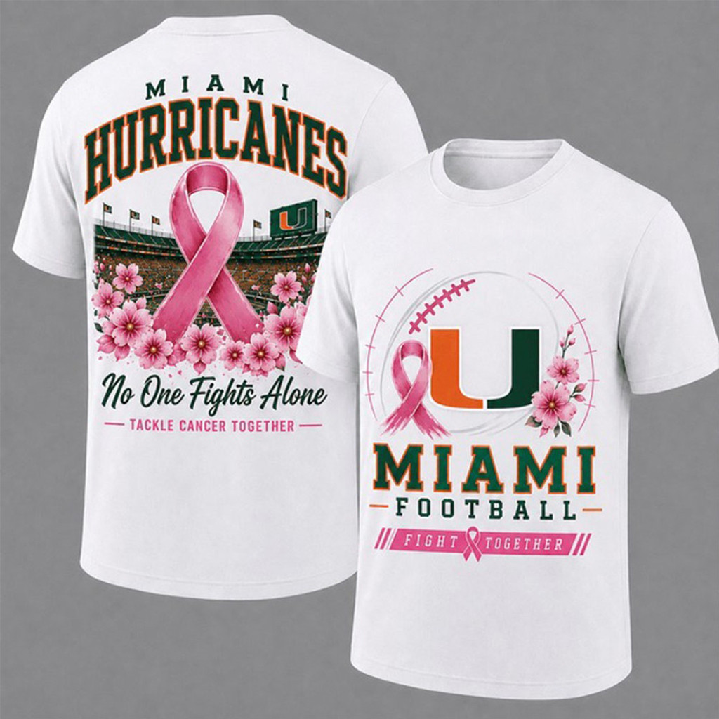 Miami Hurricanes Breast Cancer Awareness T-Shirt Fight Together Shirt Miami Football Merch