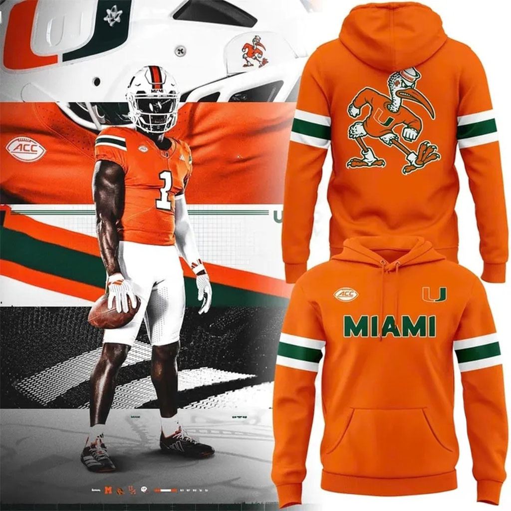 Miami Hurricanes Football 2026 New Uniform Hoodie Game Day Hoodie Miami Hurricanes Merch