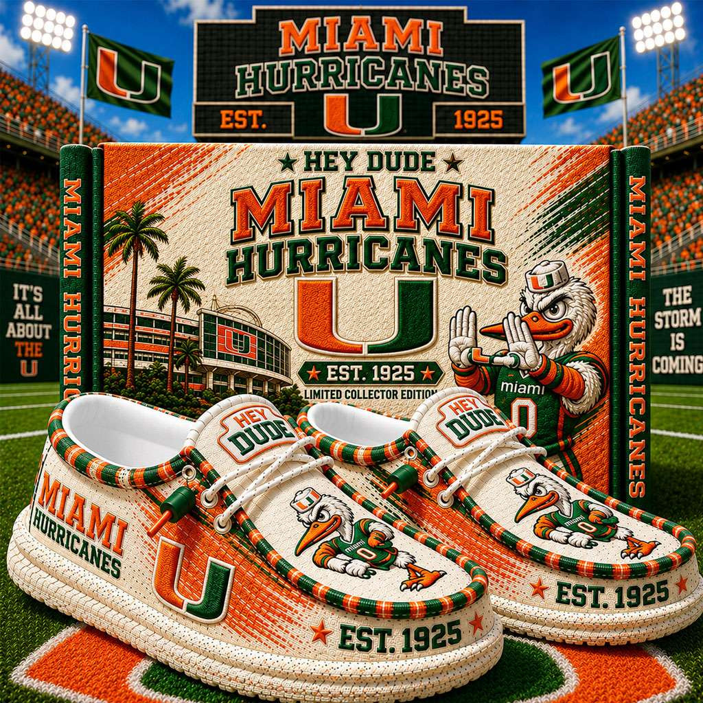 Miami Hurricanes Merch Est 1925 Miami Football Slip-On Loafers Football Fan Gift Ideas Miami Hurricanes Merch Est 1925 Miami Football Slip-On Loafers Football Fan Gift Ideas
