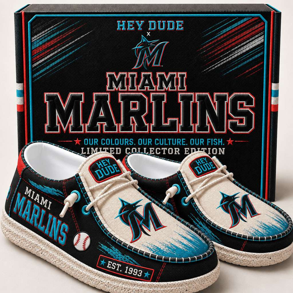 Miami Marlins Merch Est 1993 Miami Baseball Slip-On Loafers Baseball Fan Gift Ideas