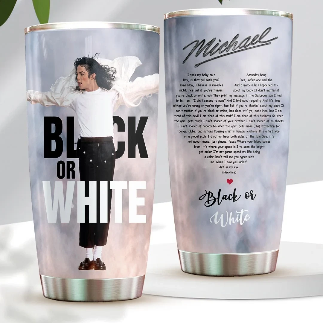 Michael Jackson Black Or White Tumbler Michael Jackson Merch King Of Pop Gift For Music Fan