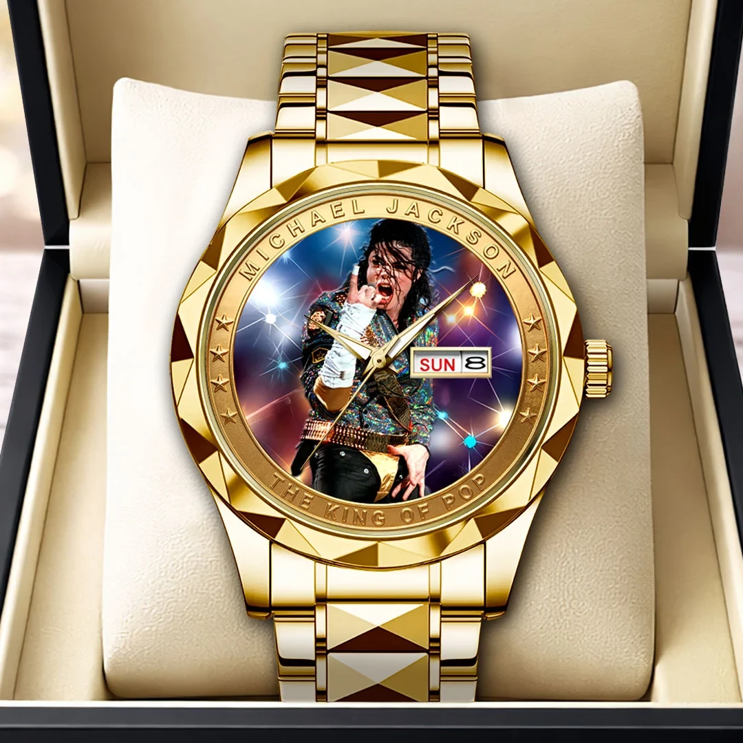 Michael Jackson The King Of Pop Gold Watch Michael Jackson Merch Tribute Gifts For MJ Fans Michael Jackson The King Of Pop Gold Watch Michael Jackson Merch Tribute Gifts For MJ Fans