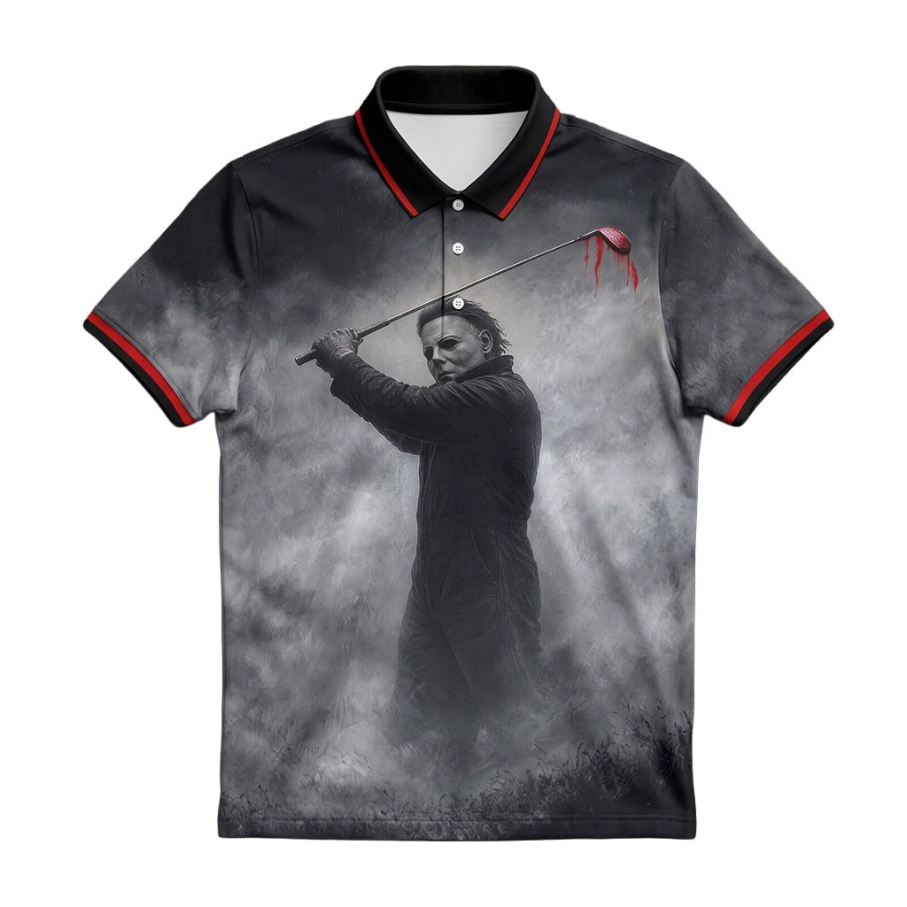 Michael Myers Horror Golf Polo Shirt Halloween Movie Merch Gift For Horror Lovers