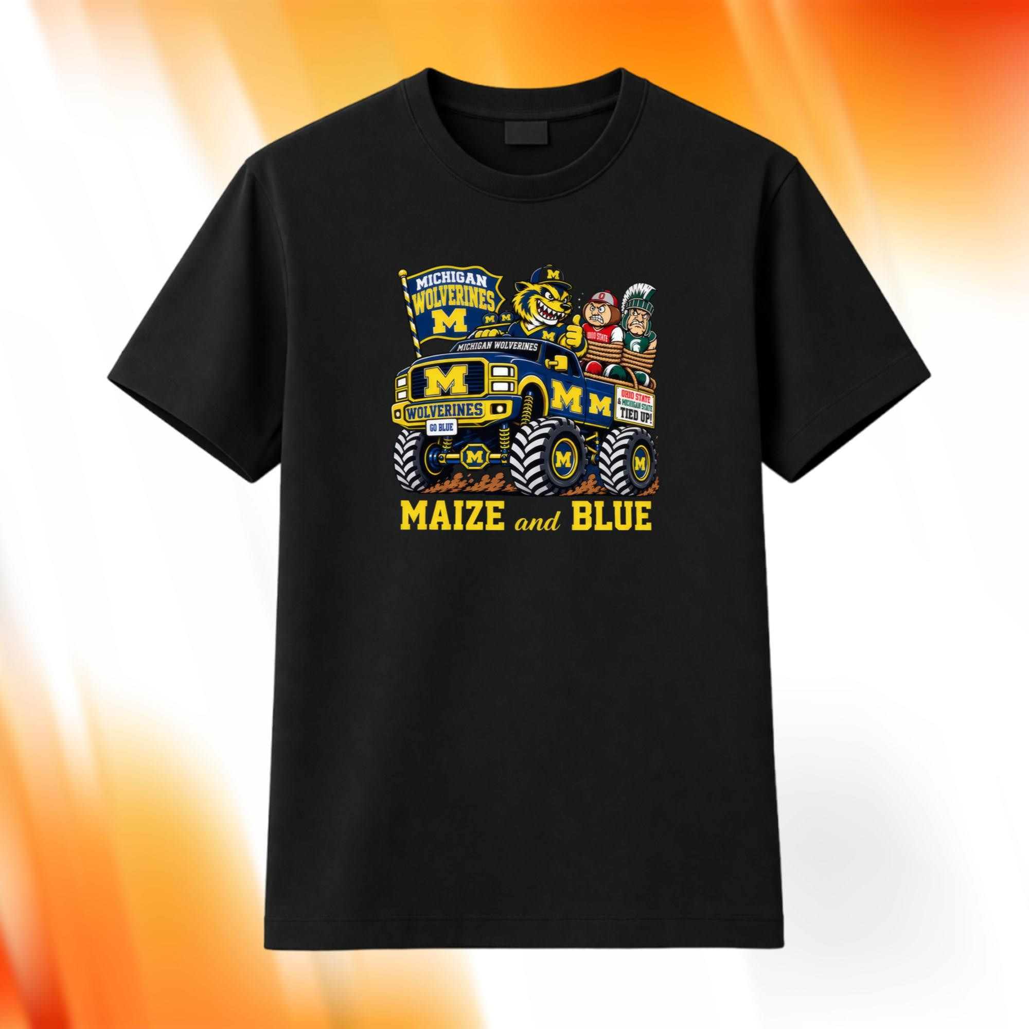 Michigan Maize And Blue Shirt Michigan Wolverines Merch Football Fan Gift Ideas