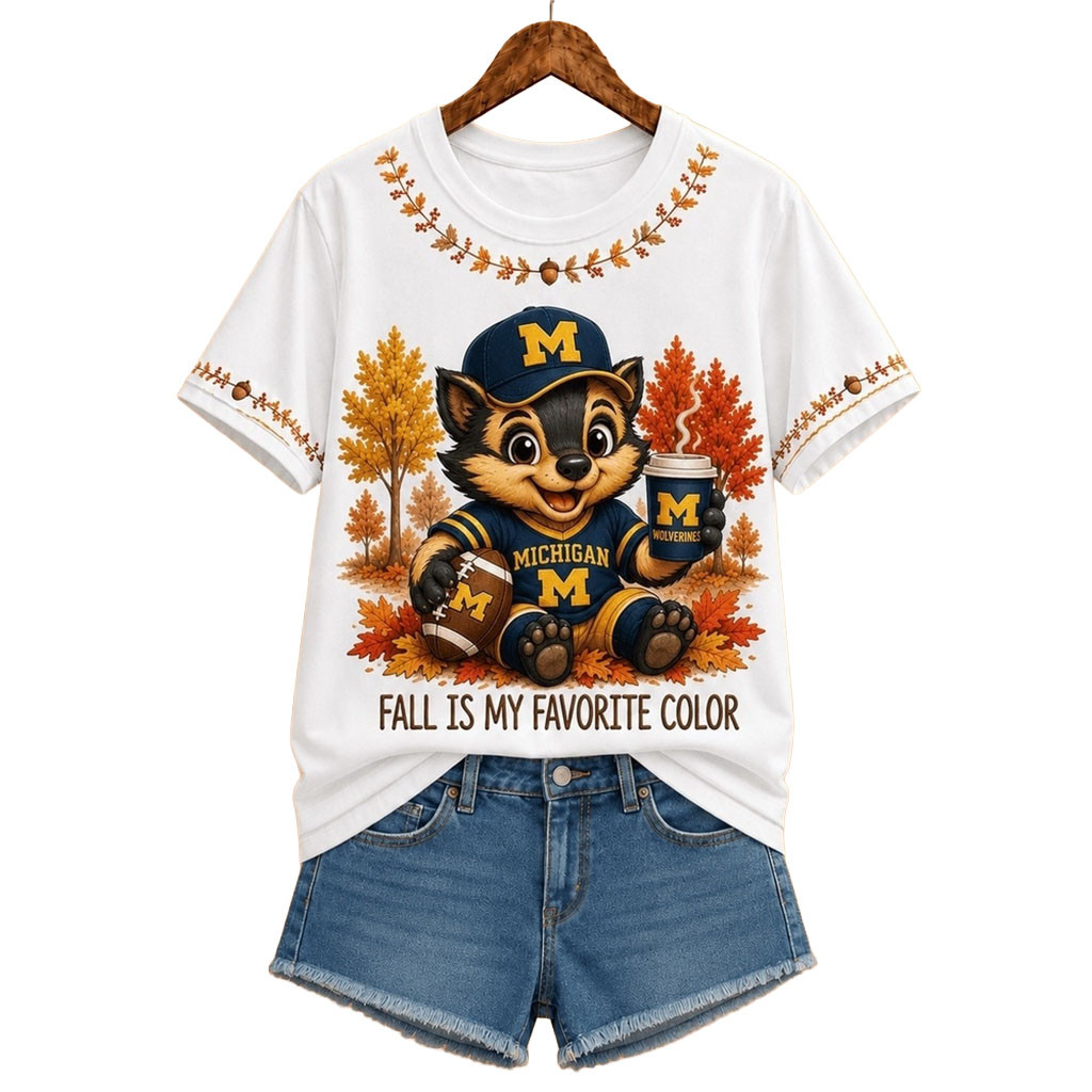 Michigan Wolverines Fall Is My Favorite Color Football T-Shirt Wolverines Merch Autumn Gifts Michigan Wolverines Fall Is My Favorite Color Football T-Shirt Wolverines Merch Autumn Gifts