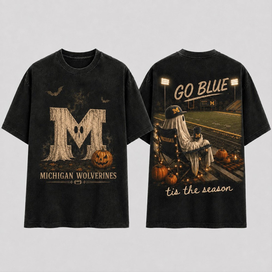 Michigan Wolverines Halloween Ghost T-Shirt Tis The Season Go Blue Shirt Wolverines Merch
