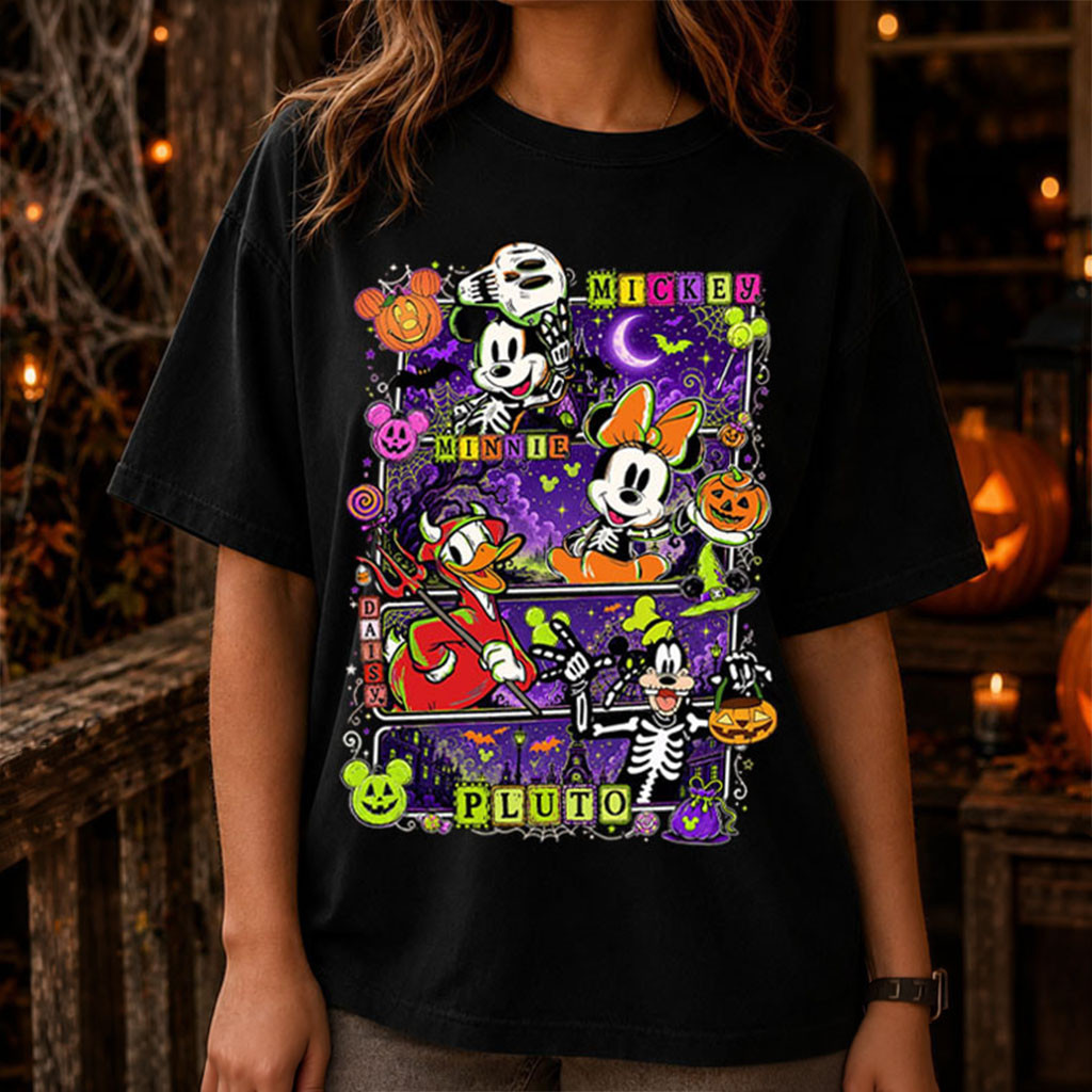 Mickey Minnie Daisy Pluto Funny Halloween T-Shirt Spooky Season Outfits Halloween Gift Ideas