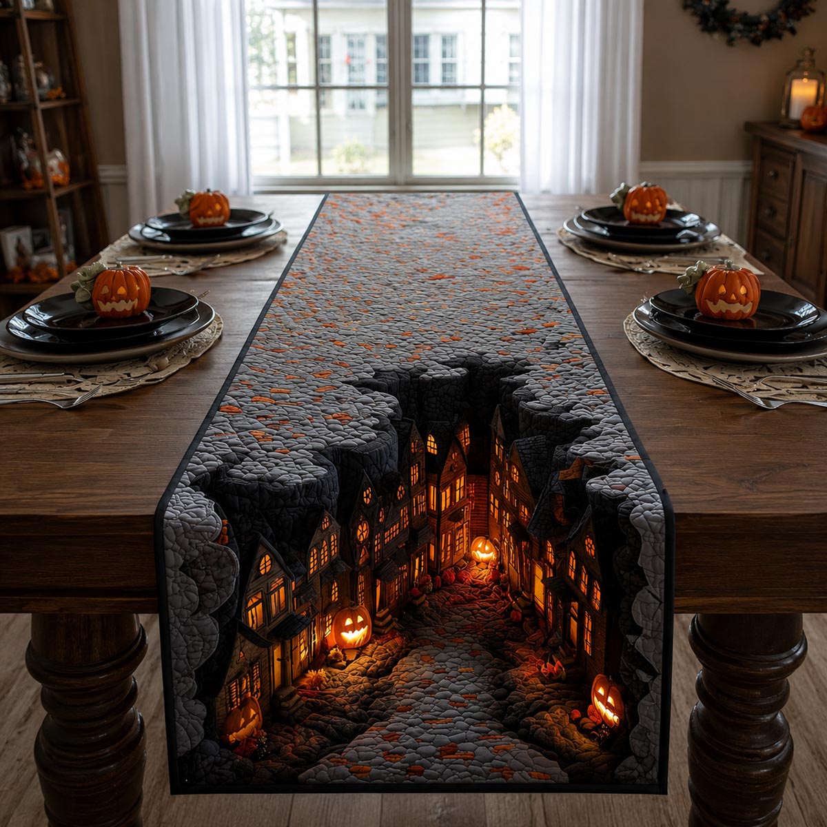 Midnight Hollow Quilted Table Runner Dining Room Table Decor Ideas Cute Halloween Presents