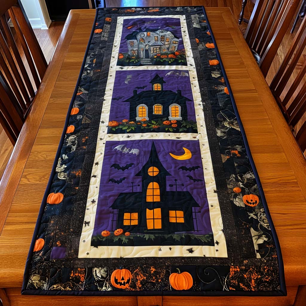 Midnight Magic Quilted Table Runner Kitchen Decor Birthday Halloween Gifts
