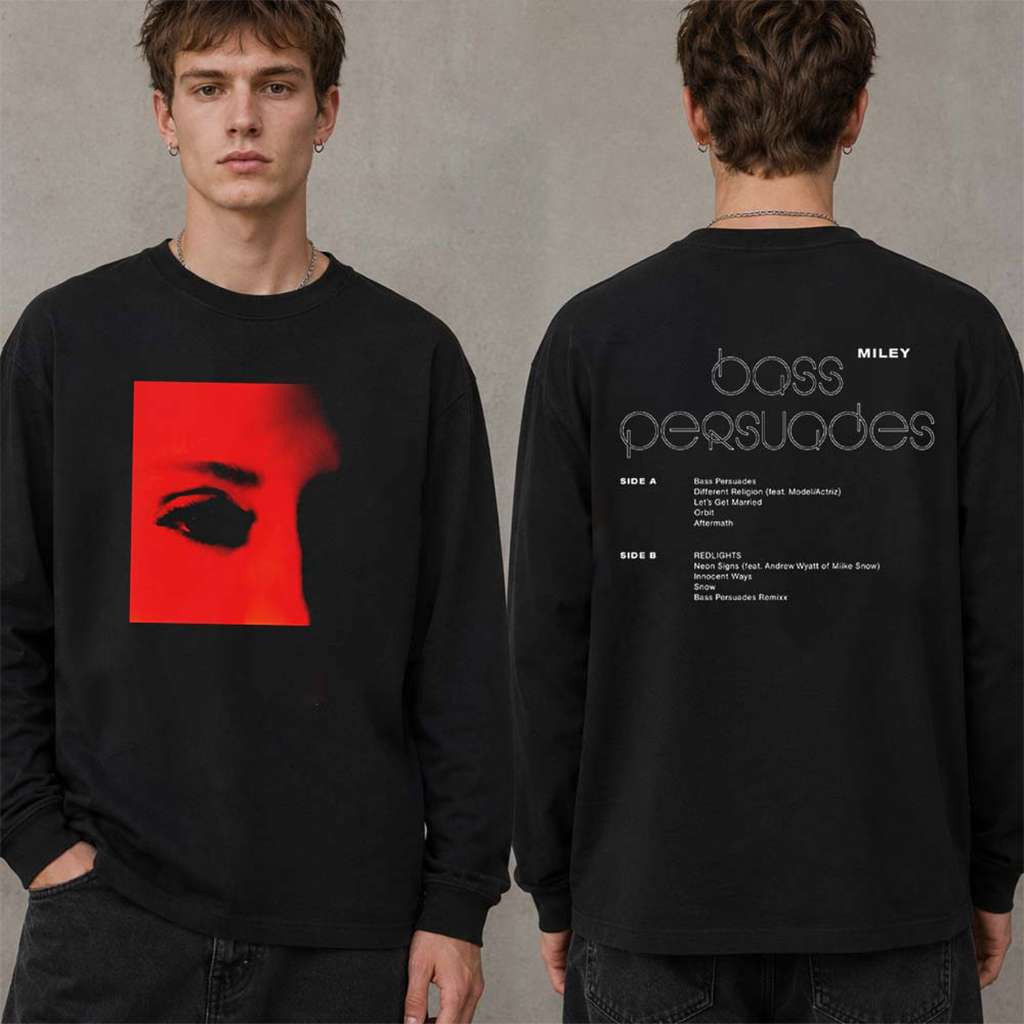 Miley Cyrus Bass Persuades Album Long Sleeve T-Shirt Miley Merch Gifts For Music Lovers