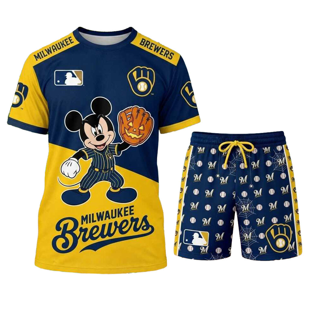 Milwaukee Brewers Mickey Mouse Halloween Pumpkin Shirt And Shorts Milwaukee Brewers Merch Gifts Milwaukee Brewers Mickey Mouse Halloween Pumpkin Shirt And Shorts Milwaukee Brewers Merch Gifts