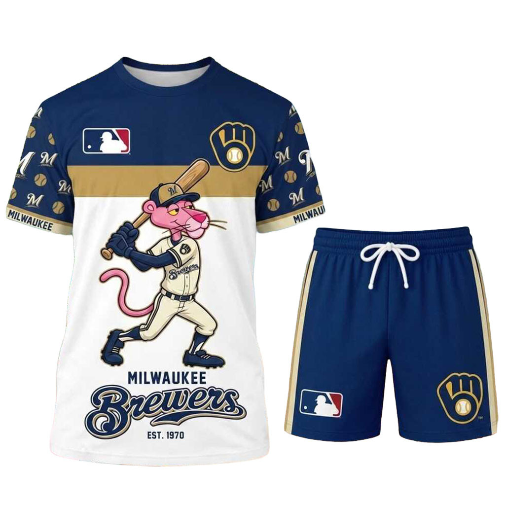Milwaukee Brewers Pink Panther Shirt And Shorts Milwaukee Brewers Merch Cool Baseball Gifts Milwaukee Brewers Pink Panther Shirt And Shorts Milwaukee Brewers Merch Cool Baseball Gifts