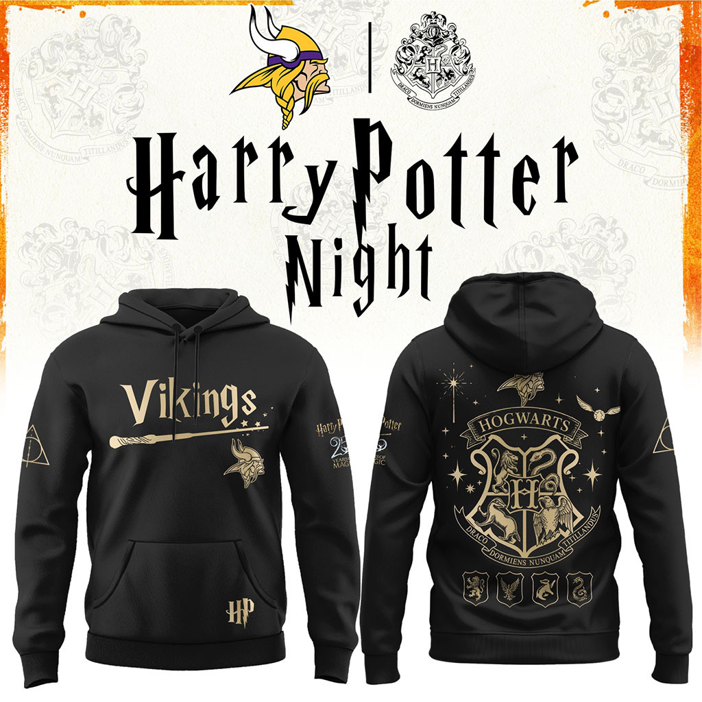 Minnesota Vikings Football Harry Potter 25th Anniversary Hoodie 2026 MN Vikings Merch Fan Gifts