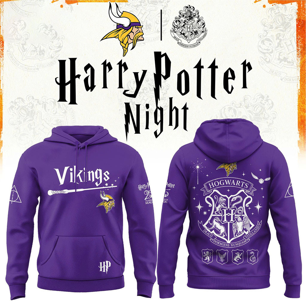 Minnesota Vikings Harry Potter 25th Anniversary Hoodie MN Vikings Merch 2026 Game Day Gifts
