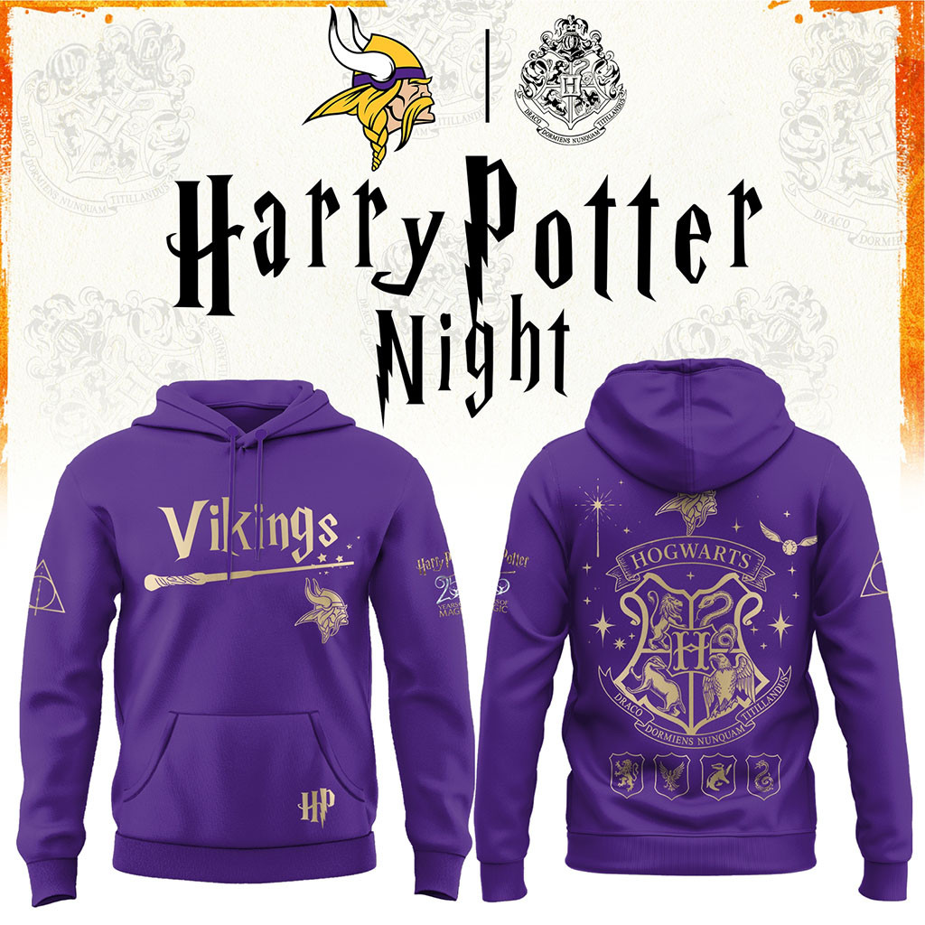 Minnesota Vikings Harry Potter 25th Anniversary Hoodie MN Vikings Merch Gift For Football Fans