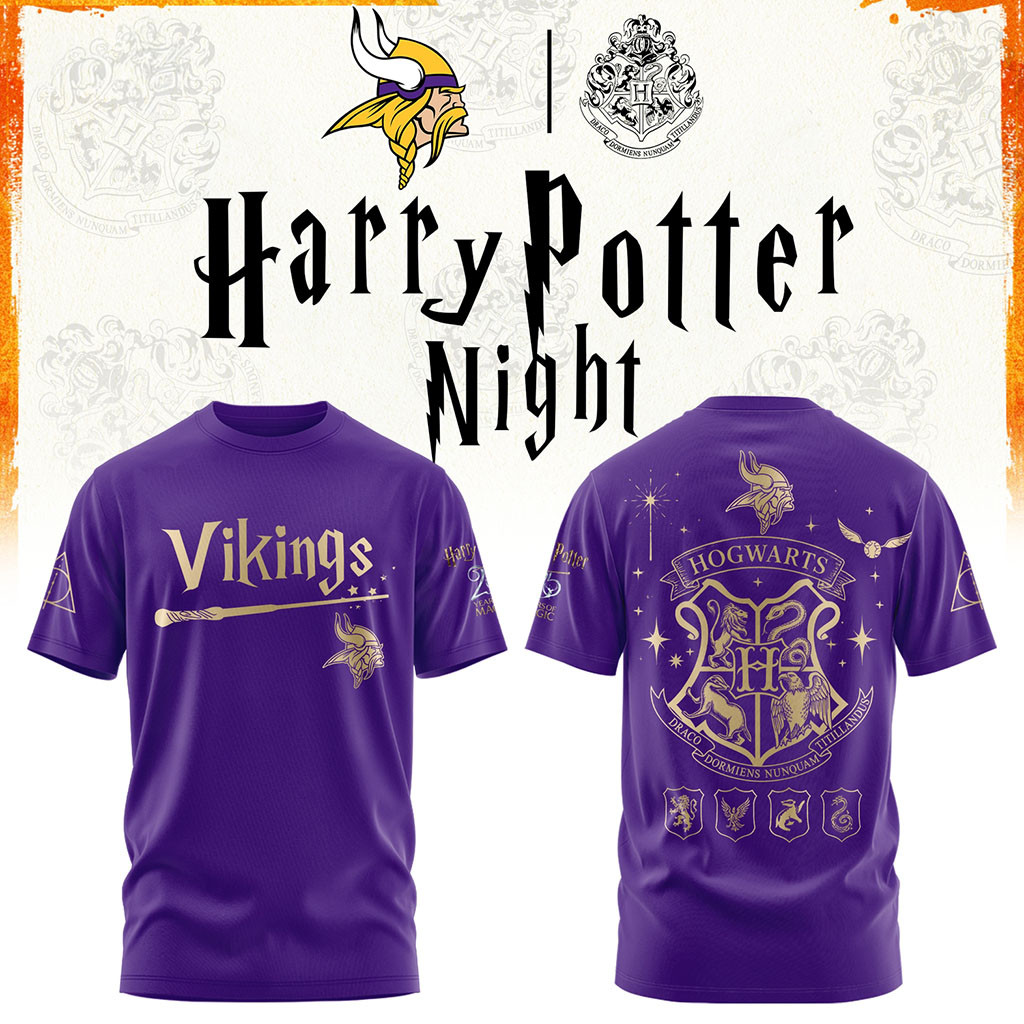 Minnesota Vikings Harry Potter 25th Anniversary T-Shirt 2026 MN Vikings Merch Gift For Game Day Minnesota Vikings Harry Potter 25th Anniversary T-Shirt 2026 MN Vikings Merch Gift For Game Day