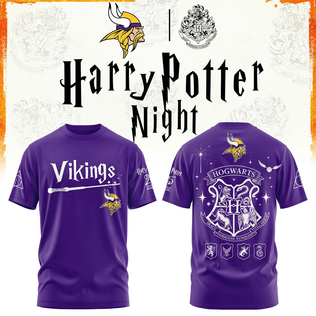 Minnesota Vikings Harry Potter 25th Anniversary T-Shirt MN Vikings Merch Football Present Ideas
