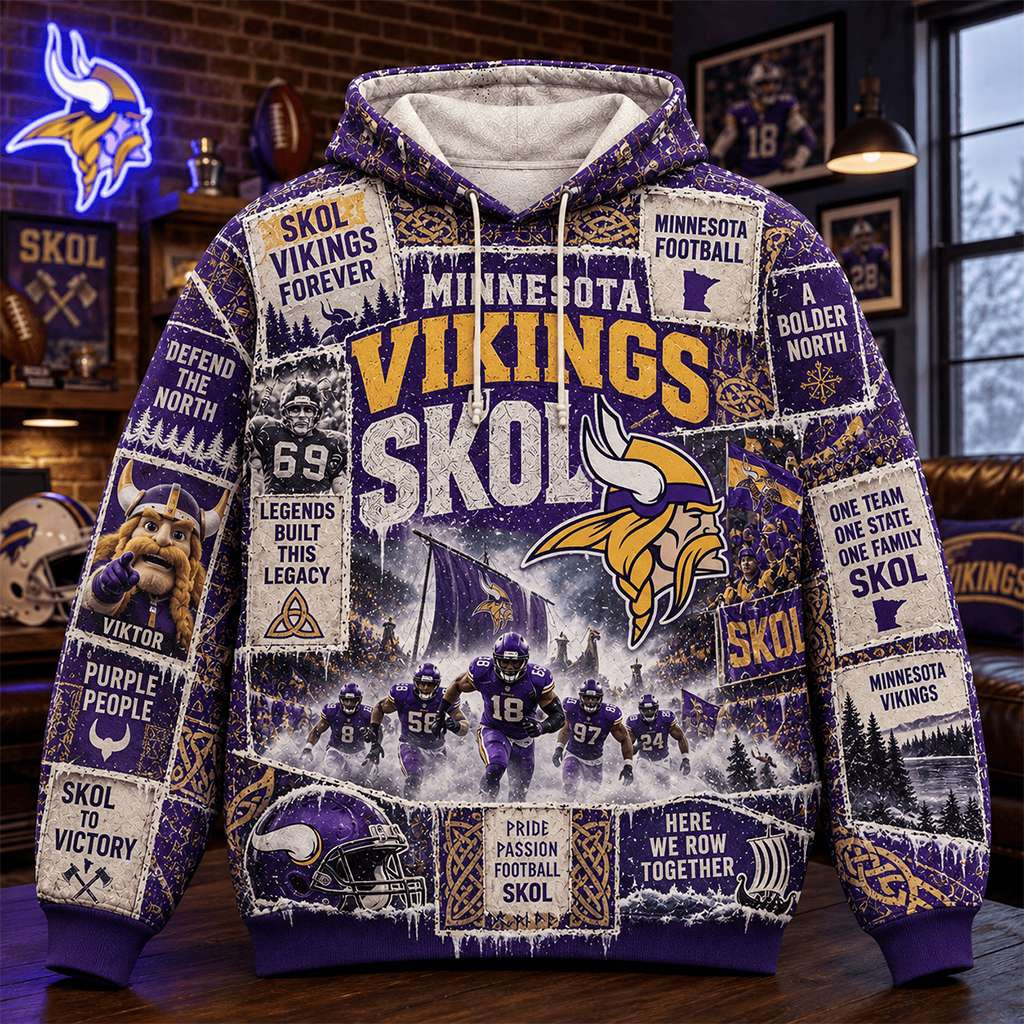Minnesota Vikings Hoodie Skol Vikings Forever Hoodie MN Vikings Merch Gift For Football Lovers