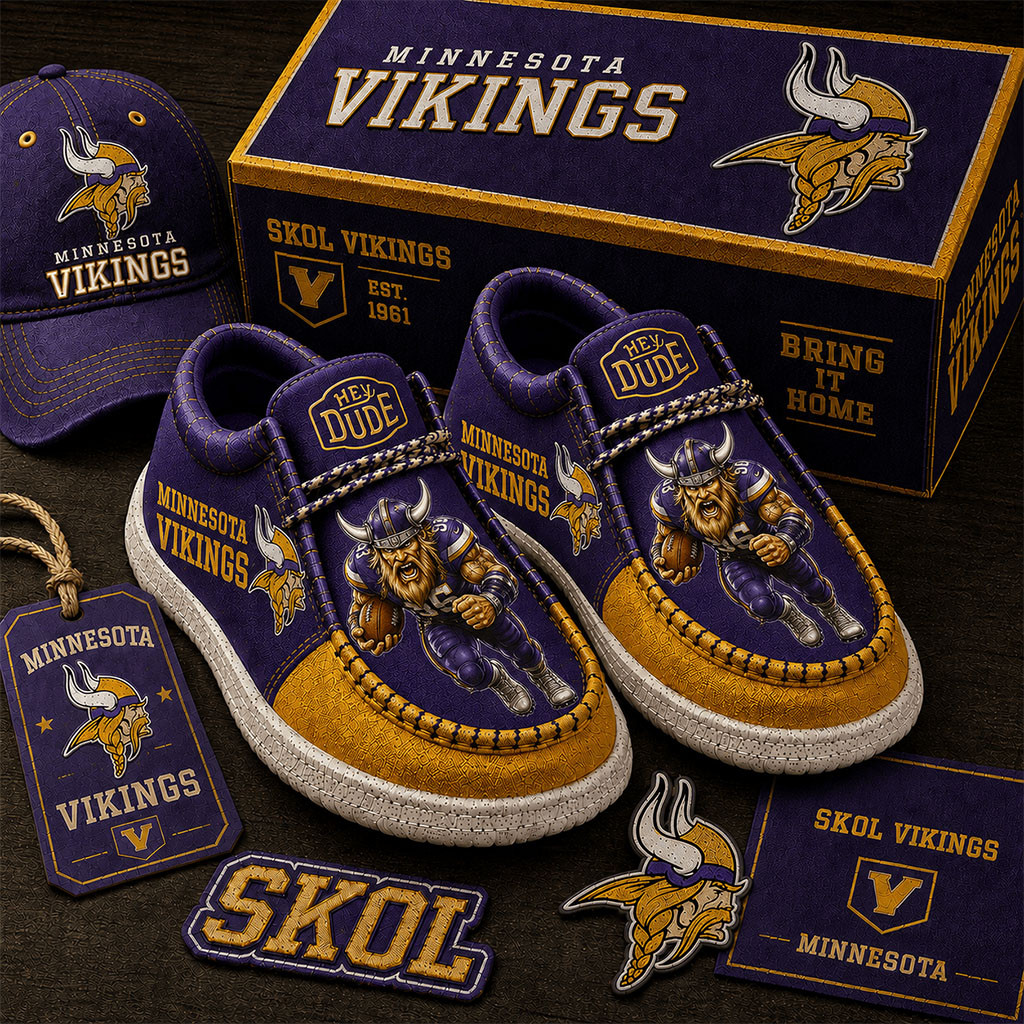 Minnesota Vikings Merch Skol Vikings Shoes Football Game Day Loafers Gift For Fans