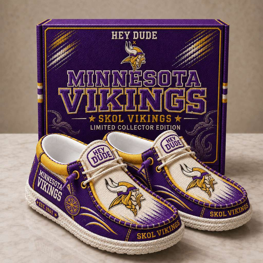 Minnesota Vikings Merch Skol Vikings Slip-On Loafers Presents For Football Fans