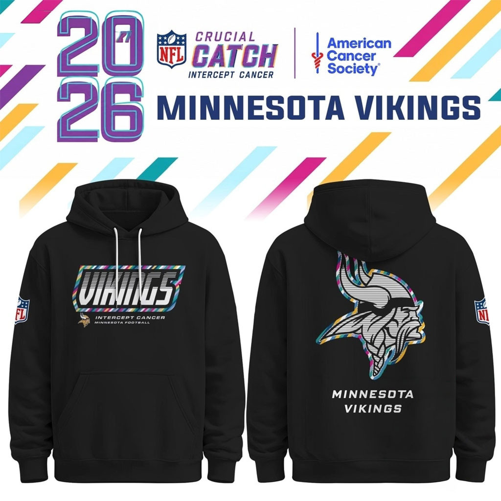 Minnesota Vikings NFL Crucial Catch 2026 Black Hoodie MN Vikings Merch Good Football Gifts Minnesota Vikings NFL Crucial Catch 2026 Black Hoodie MN Vikings Merch Good Football Gifts