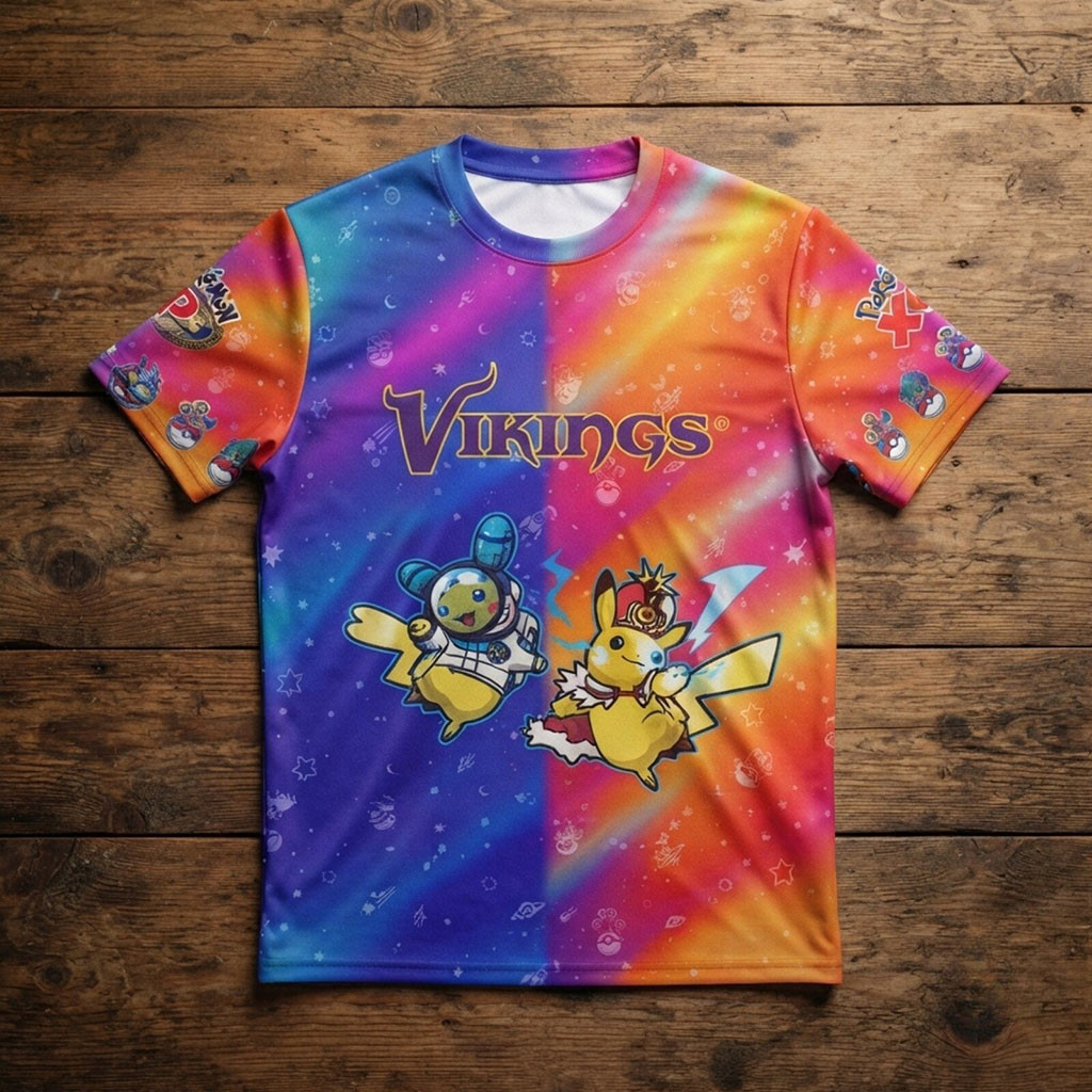 Minnesota Vikings Pokemon Pikachu T-Shirt Vikings Merch Gifts For Football Fans Minnesota Vikings Pokemon Pikachu T-Shirt Vikings Merch Gifts For Football Fans