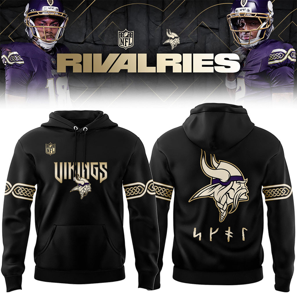 Minnesota Vikings Rivalries Hoodie Black MN Vikings Merch 2026 Gift For Football Lovers