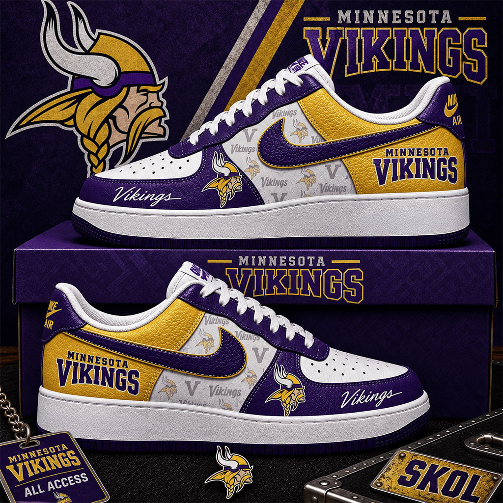 Minnesota Vikings Sneakers Skol Shoes MN Vikings Merch Unique Gifts For Football Fans