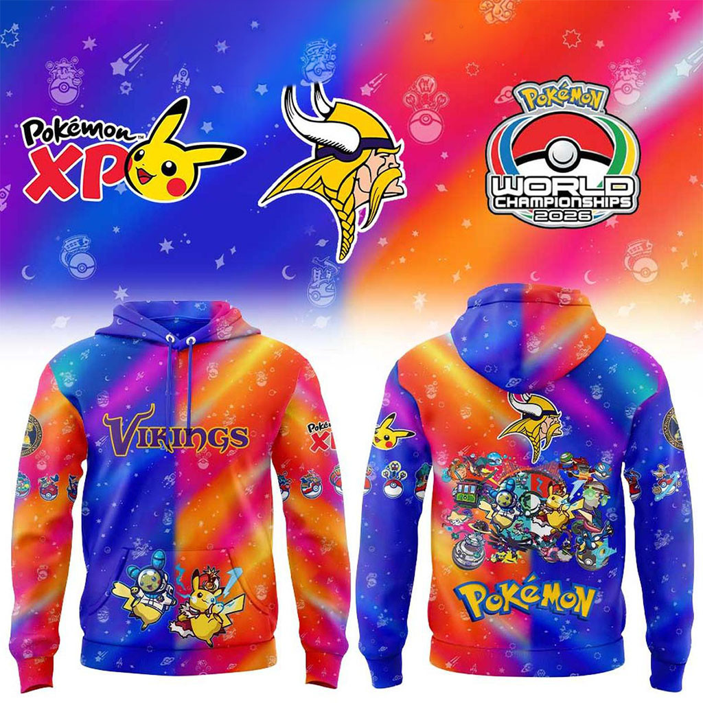 Minnesota Vikings X Pokemon World Championships 2026 Hoodie MN Vikings Merch Gift For Fans Minnesota Vikings X Pokemon World Championships 2026 Hoodie MN Vikings Merch Gift For Fans
