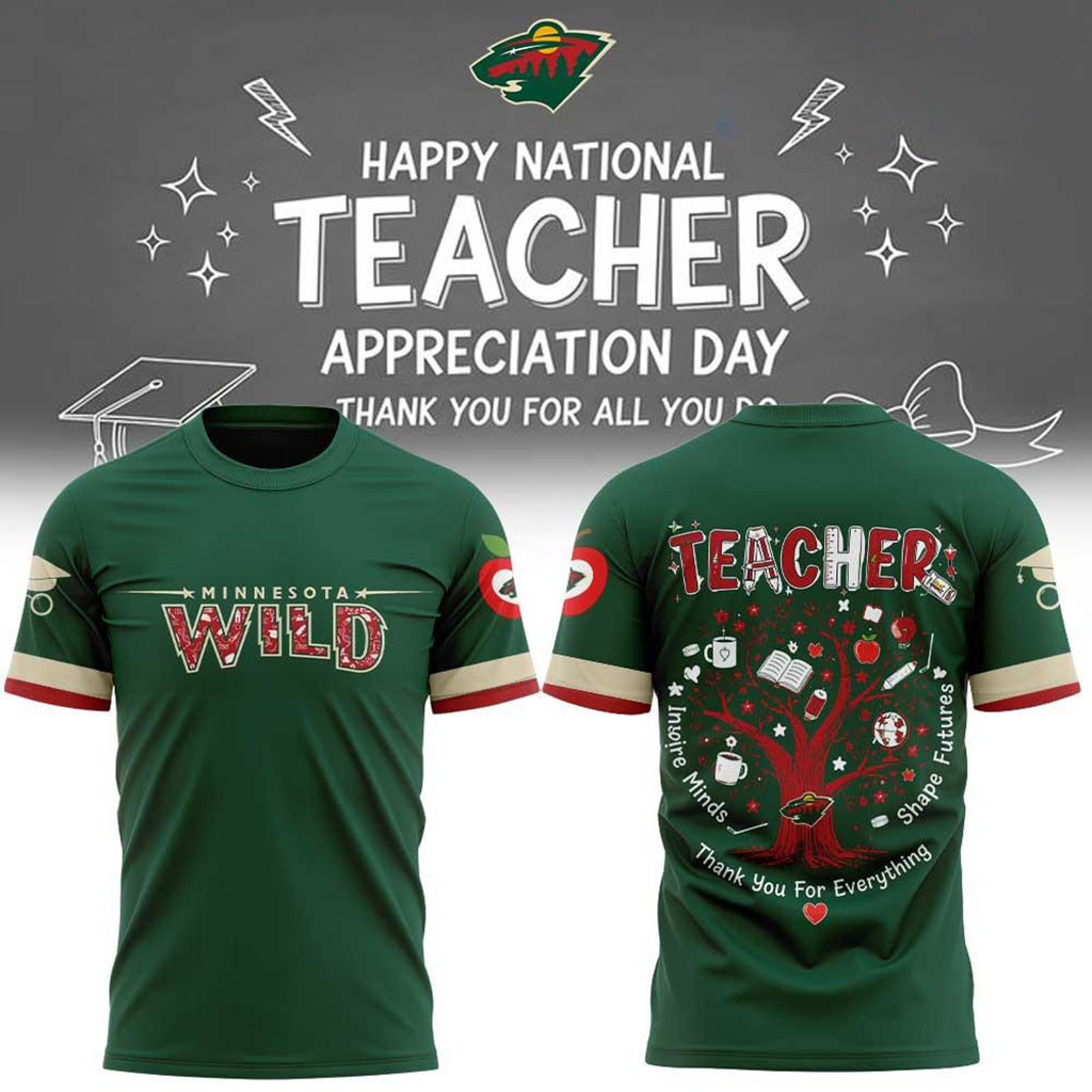 Minnesota Wild Teacher Appreciation Day Graphic T-Shirt Minnesota Wild Merch Gift For Teacher