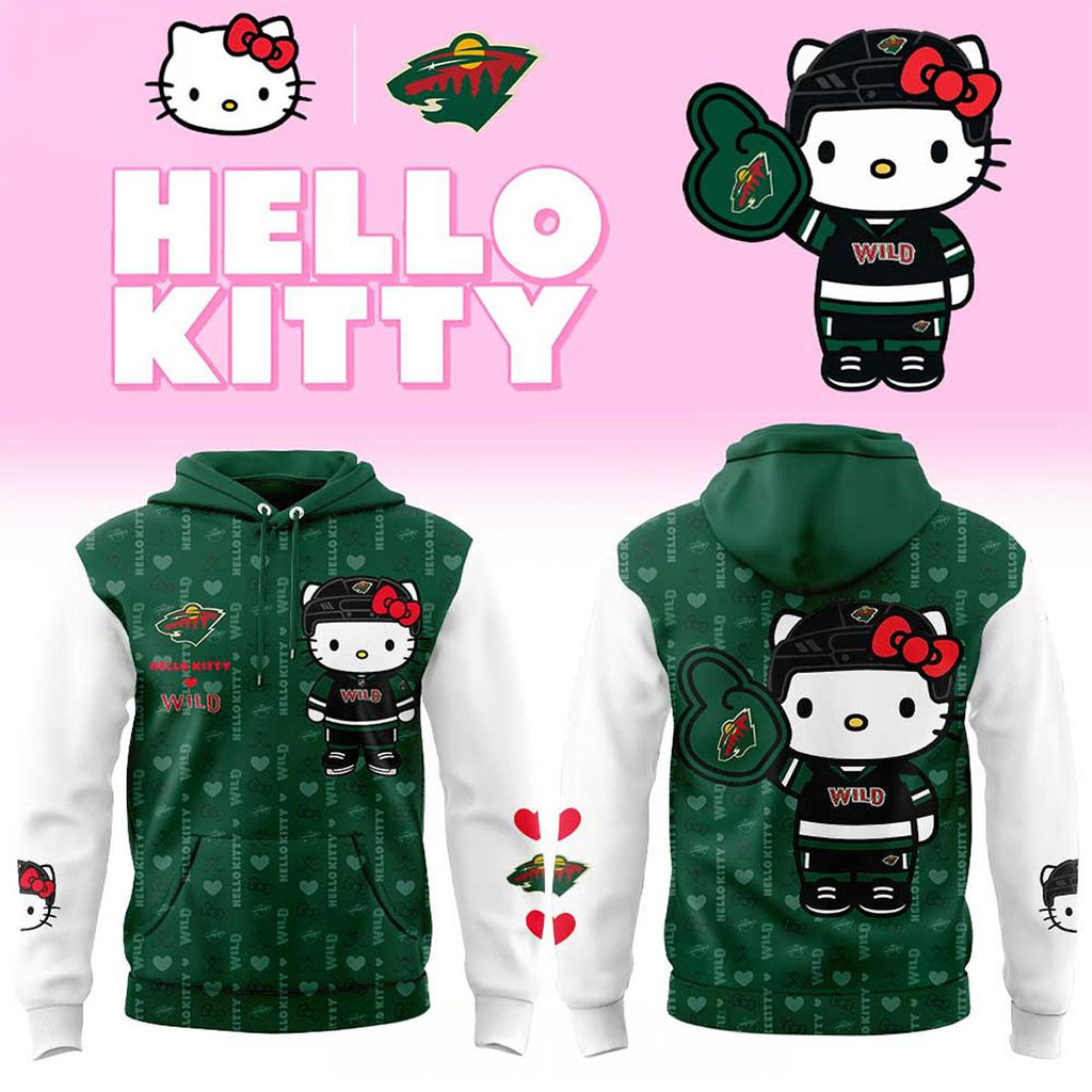 Minnesota Wild X Hello Kitty Merch 2026 Love Of Ice Night Hoodie Cute Gift For Hockey Fans Minnesota Wild X Hello Kitty Merch 2026 Love Of Ice Night Hoodie Cute Gift For Hockey Fans