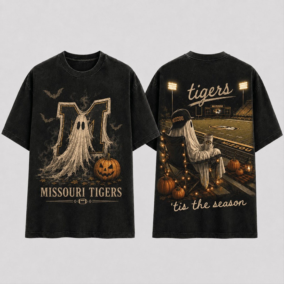 Missouri Tigers Halloween Ghost Vintage T-Shirt Tis The Season Tee Missouri Tigers Merch