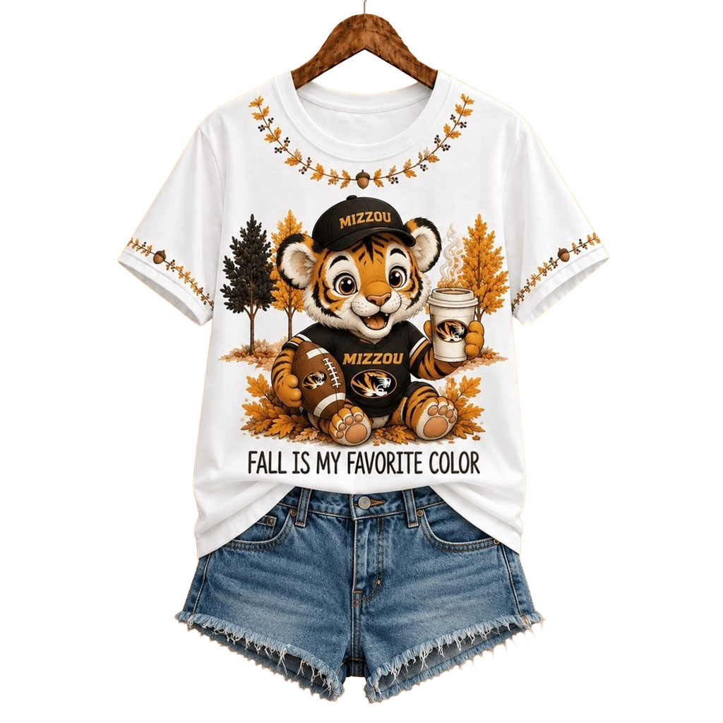Missouri Tigers Merch Fall Is My Favorite Color T-Shirt Autumn Outfits Gift For Football Fans