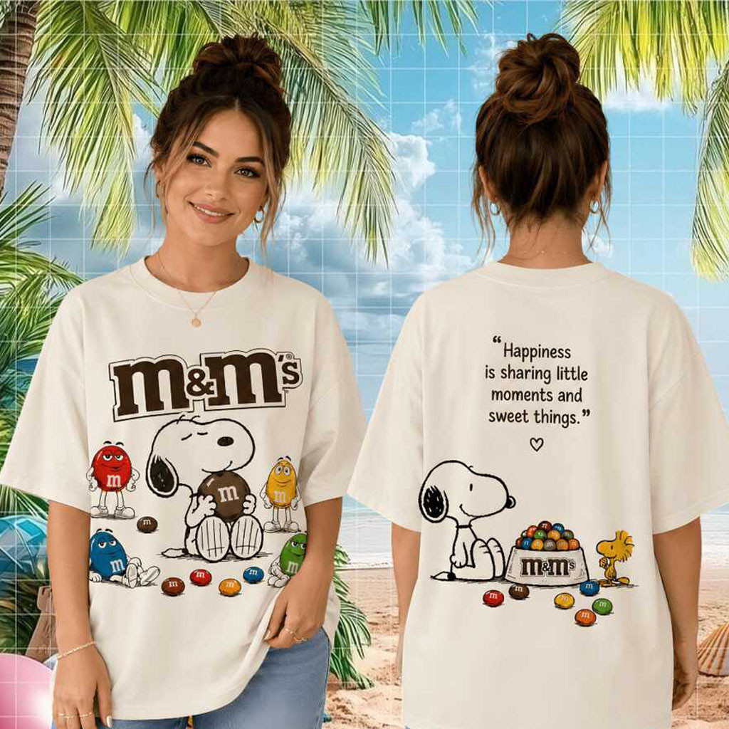 M&M's Chocolate Candy Snoopy Happiness Moments Shirt Cute Snoopy T-Shirt Candy Lover Gifts