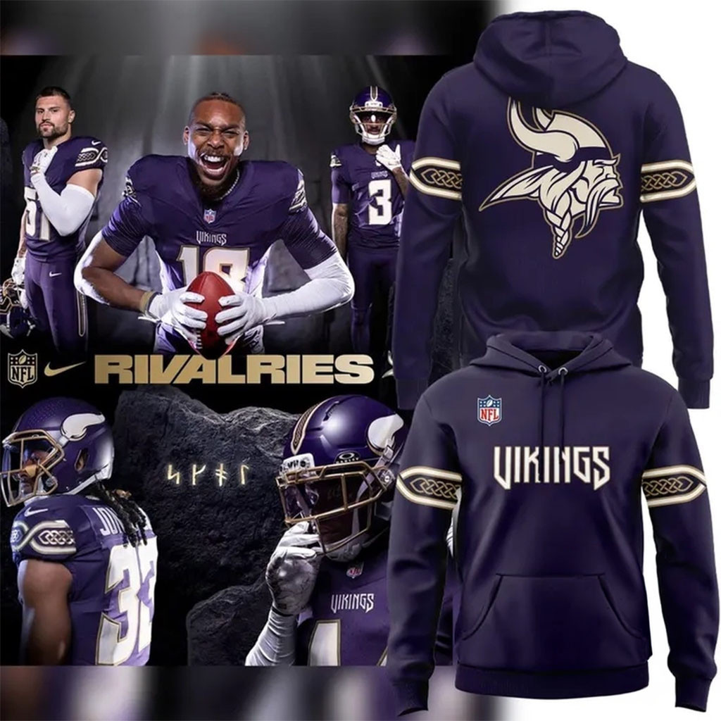 MN Vikings Merch 2026 Rivalries Uniforms Minnesota Vikings Hoodie Gift For Football Lovers
