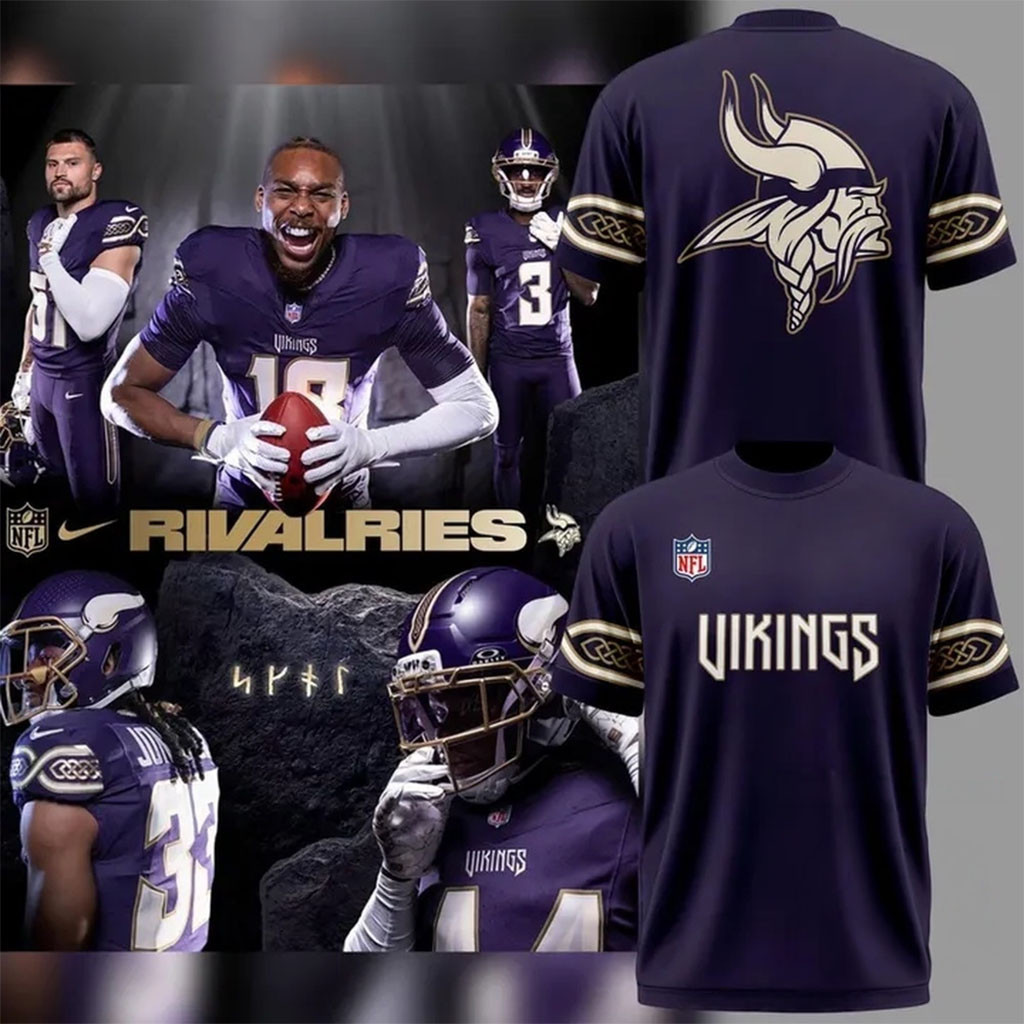 MN Vikings Merch 2026 Rivalries Uniforms Minnesota Vikings T-Shirt Best Gifts For Football Fans