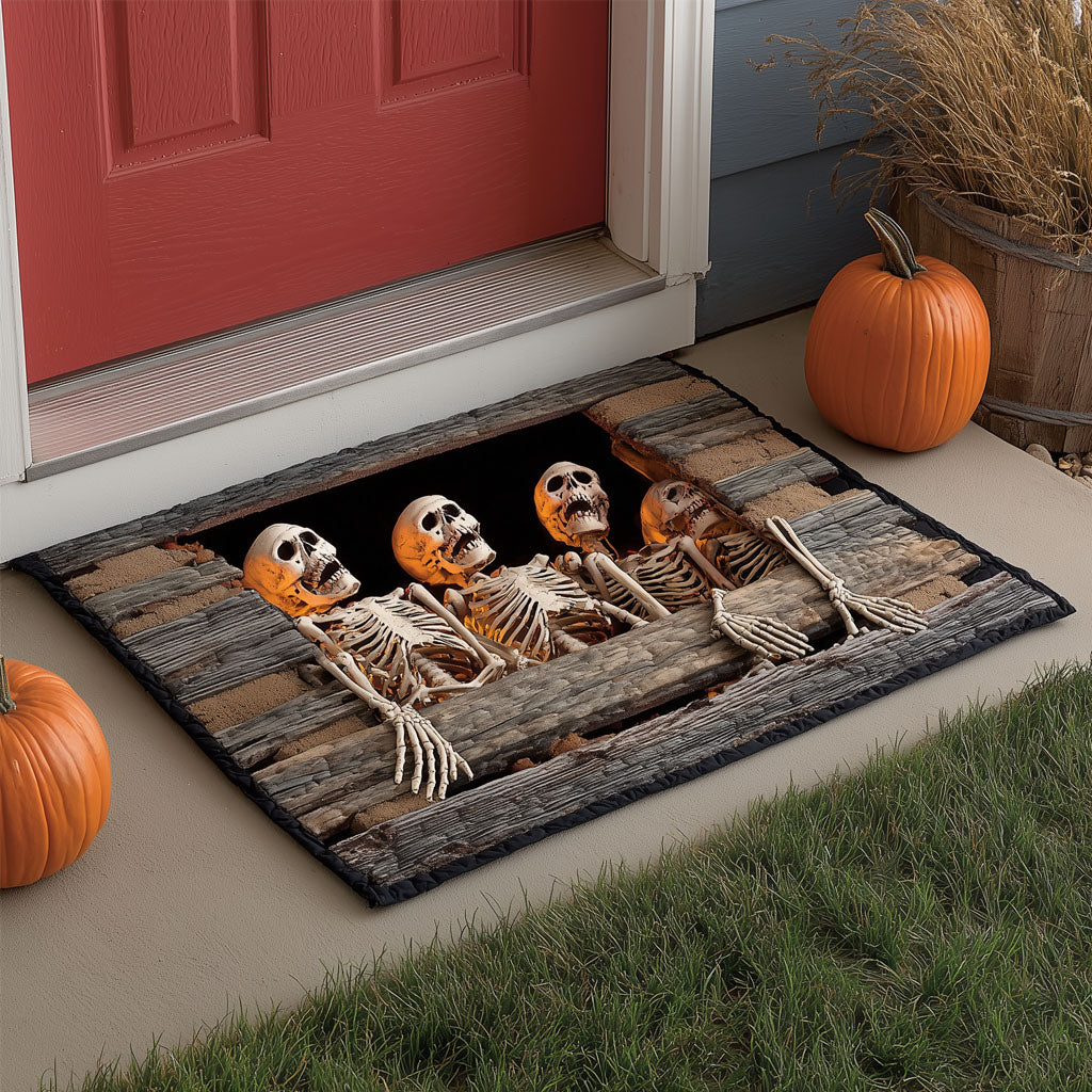 Molten Nightmare Doormat Spooky Skeleton Doormat Decor Halloween Themed Gifts