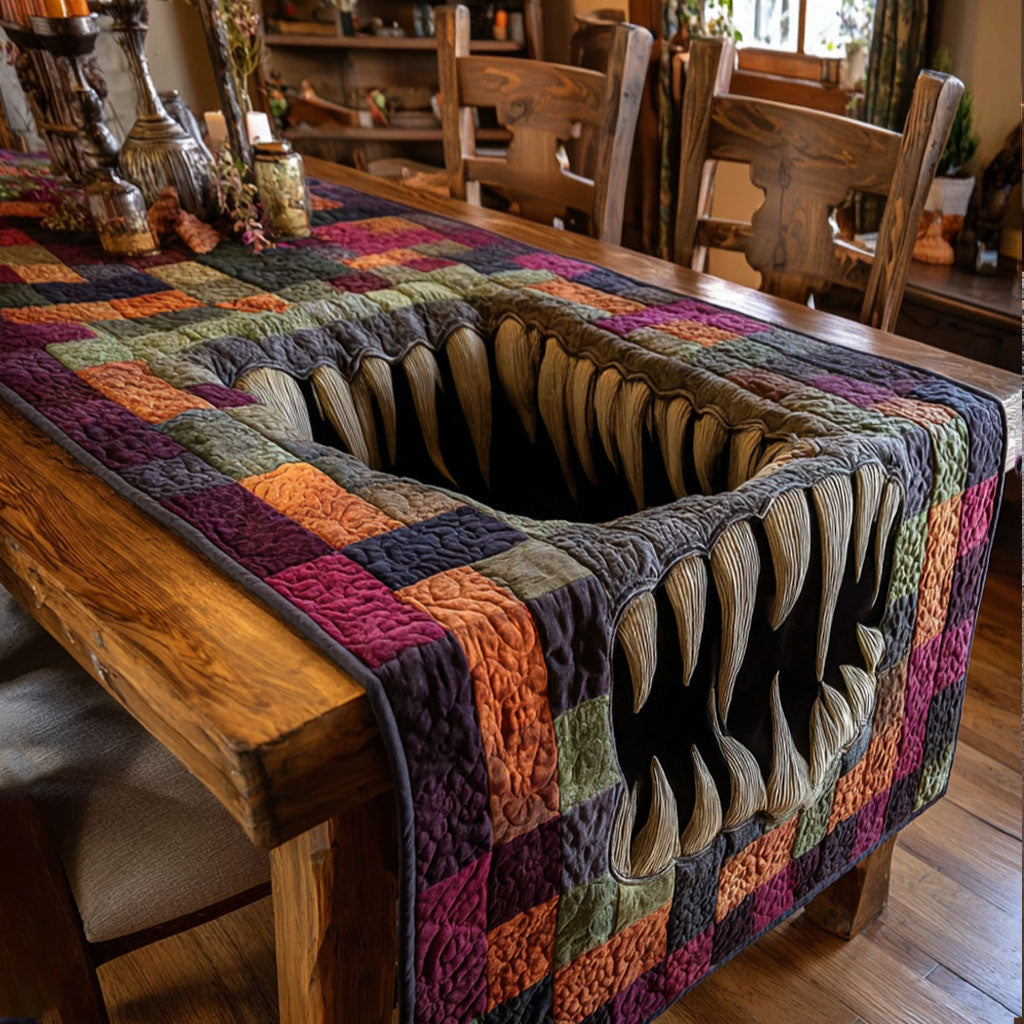 Monster Maw Quilted Table Runner Spooky Table Runner Spooky Gift Ideas